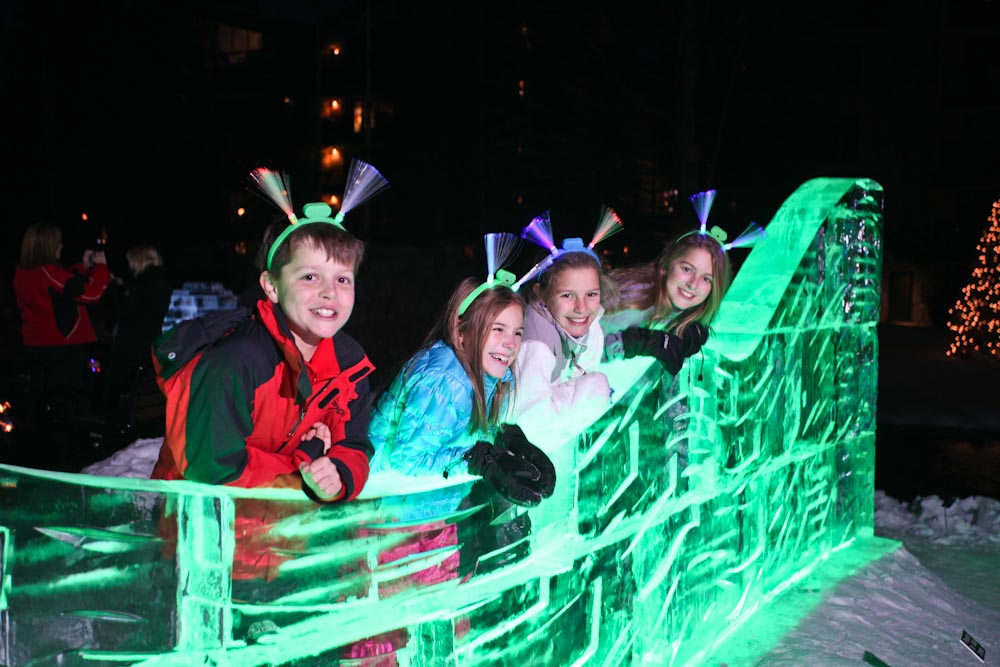 Winterfest Ice Sculpture With Kides