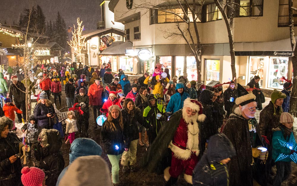 Santa leads lantern walk