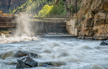 Photo of Colorado River flowing from Shoshone hydropower plant