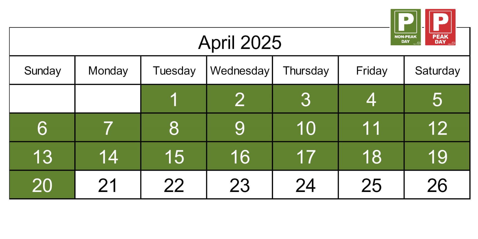 Parking Calendar 2024_25 April Months6