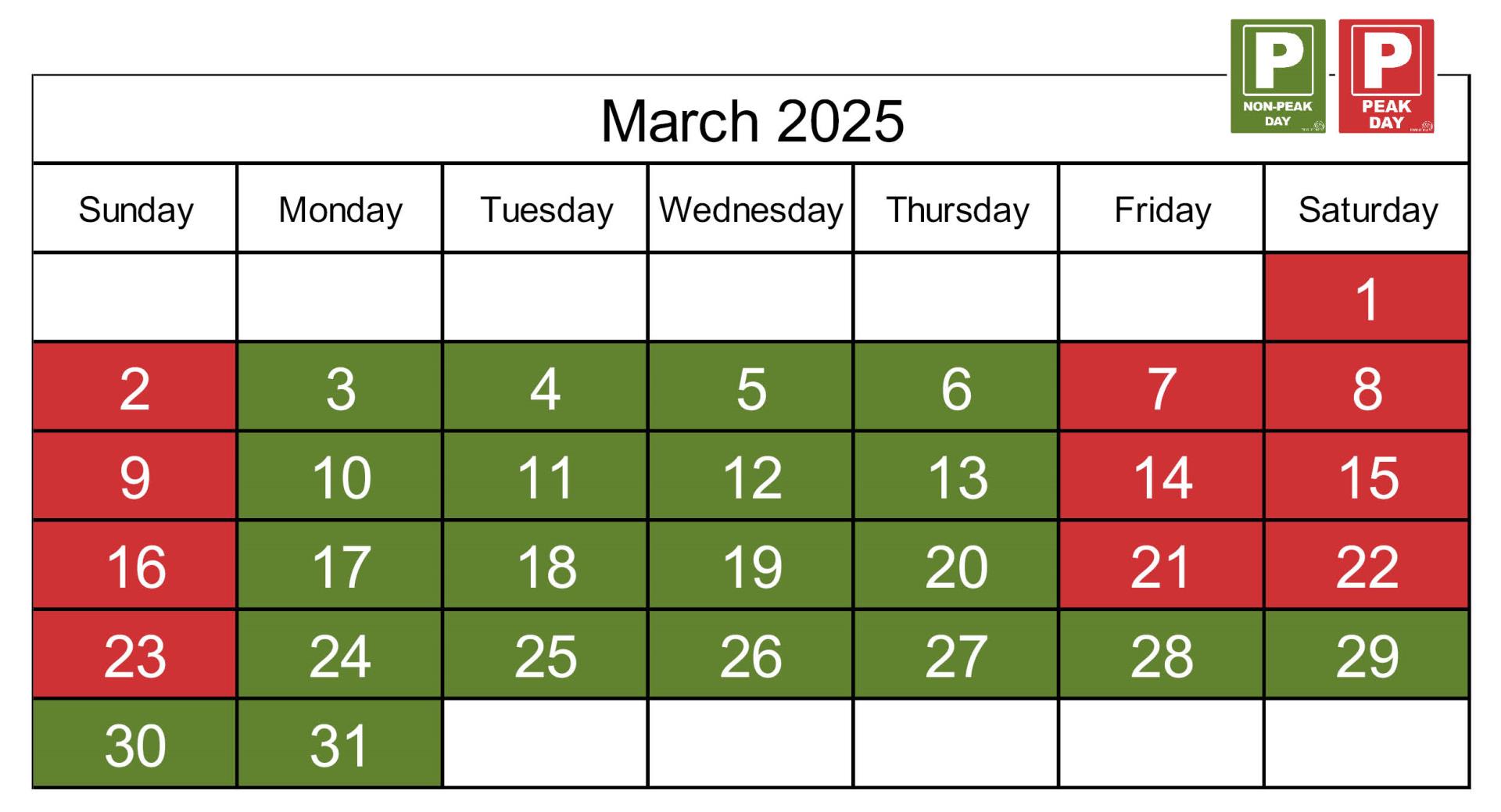 Parking Calendar 2024_25 March Months5